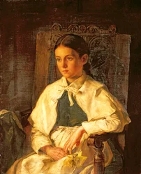 Porträt eines Mädchens in der Tracht der Dr. Woodwards Schule, Maidstone